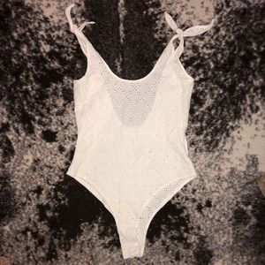 Eyelet Tie Bodysuit